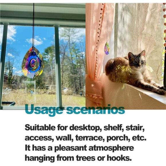 H&D HYALINE & DORA 89mm/3.5in Hanging Chandelier Crystals Prisms for Window - Picture 6 of 7